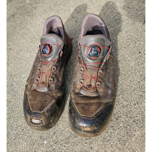 Red Wing Other - Red Wing CoolTech Athletics 6343 BOA Safety Toe Work Shoes Mens 13 D Black Red